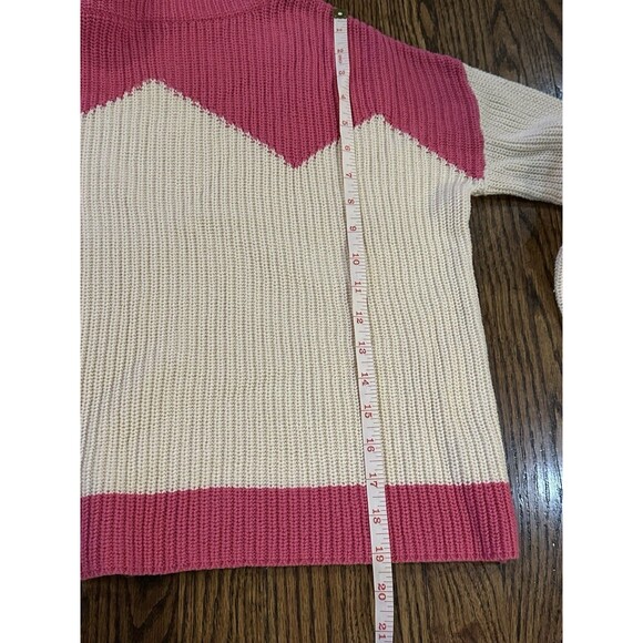 The Reeds x J. Crew Ski Sweater Hot Pink‎ & Ivory Mockneck Pullover Size XS EUC - Picture 5 of 8